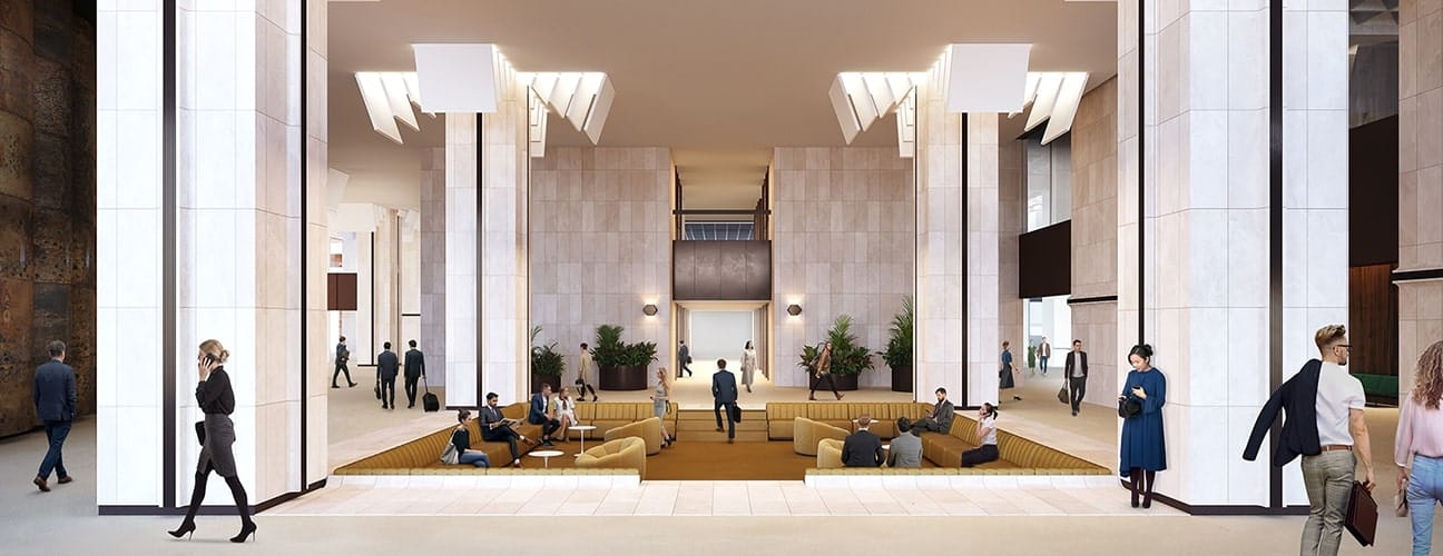 Trois étoiles lumineuses sur le comptoir d’une réception d’hôtel