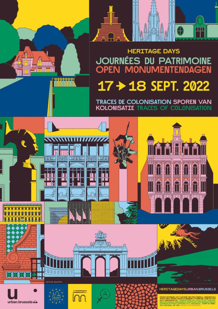 Affiche des Journées du Patrimoine 2022 à Bruxelles