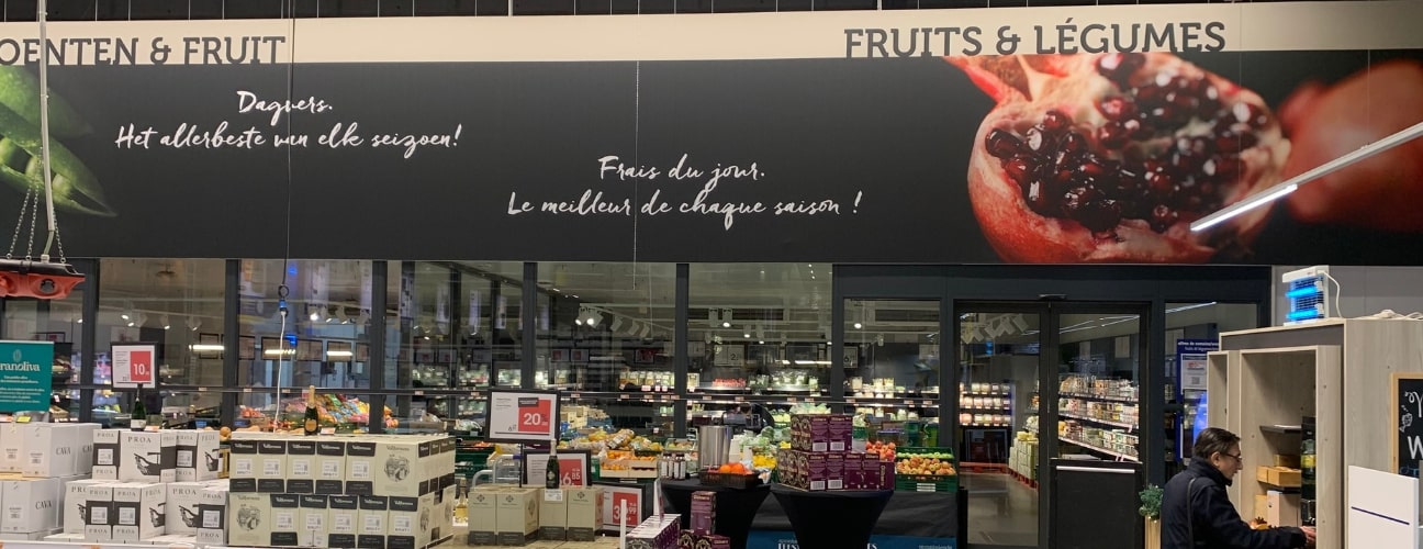 Rayon fruits et légumes frais chez Sligro Bruxelles