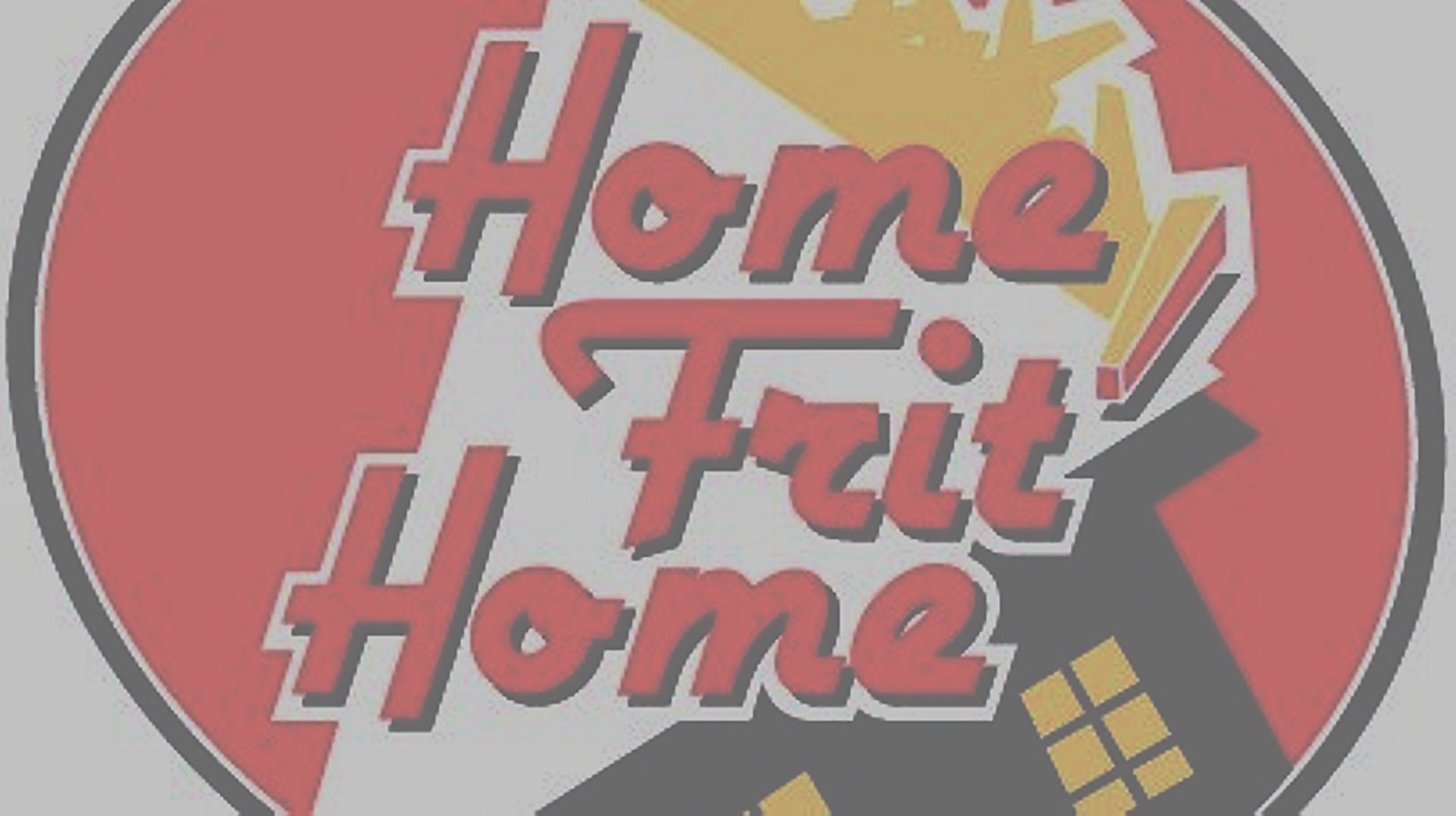 Logo du musée Home Frit Home en rouge, blanc et jaune avec une frite en illustration